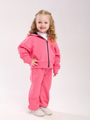 Купить оптом 344-МА. Костюм детский оверсайз на молнии, малина хлопок 65%, 35% ПЭ, 3-х нитка без начеса 98,104,110,116 в Невинномысске