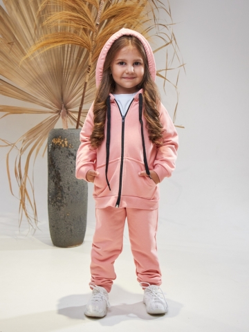 328-ПЕР. Костюм детский  на молнии, персик, хлопок 65%, 35% ПЭ, 3-х нитка без начеса 98,104,110,116